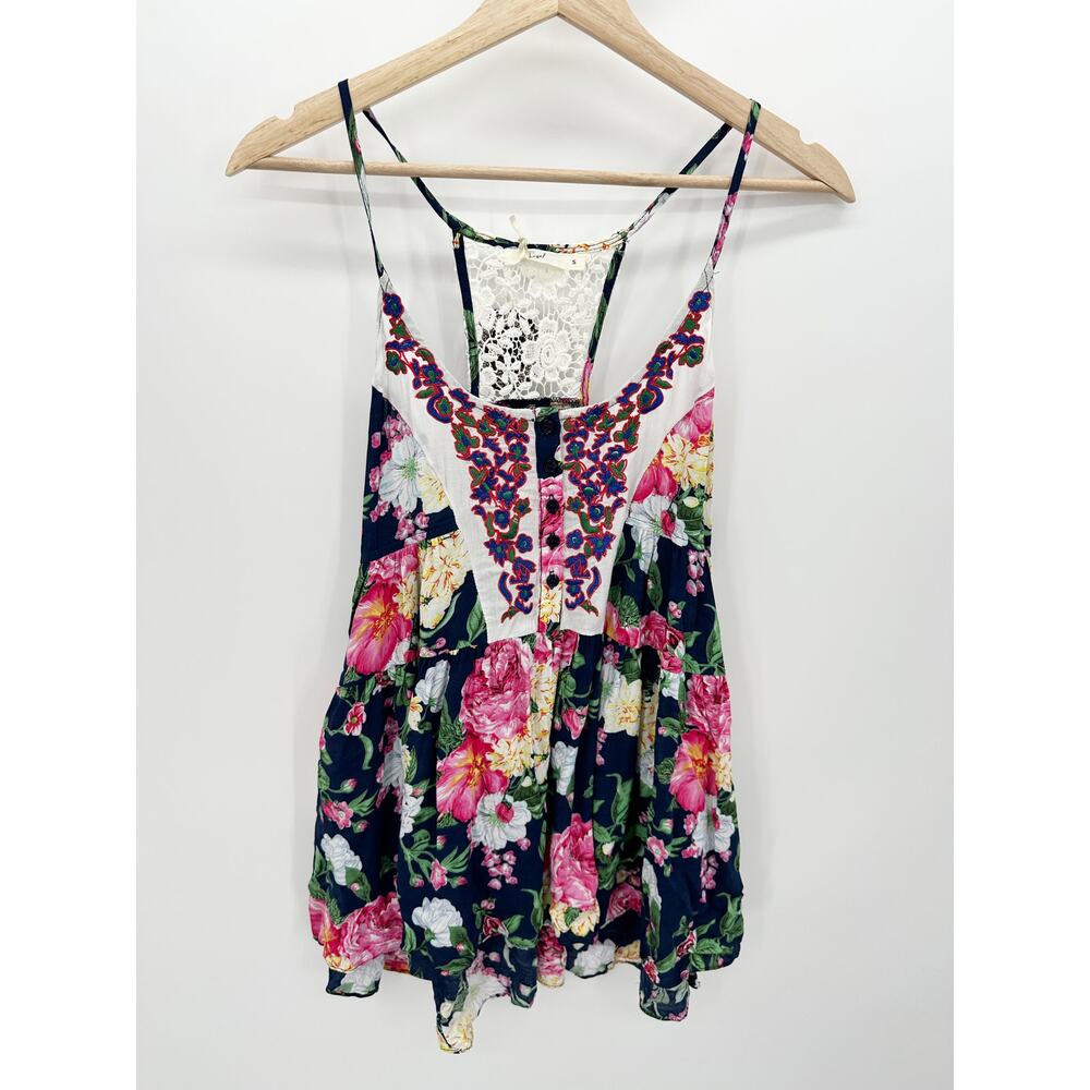 Hazel Womens Floral Babydoll Tank Size S‎ NWT Feminine Summer Cottagecore Boho